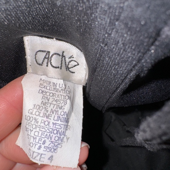 EUC Vintage Caché Strapless Tulle Handkerchief Hem Midi Dress Size 4 Cache - Picture 2 of 7